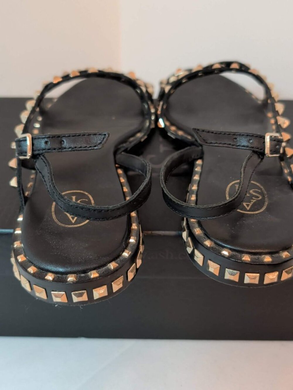 Ash Black and Gold Peace Leather Sandals - Picture 8 of 8